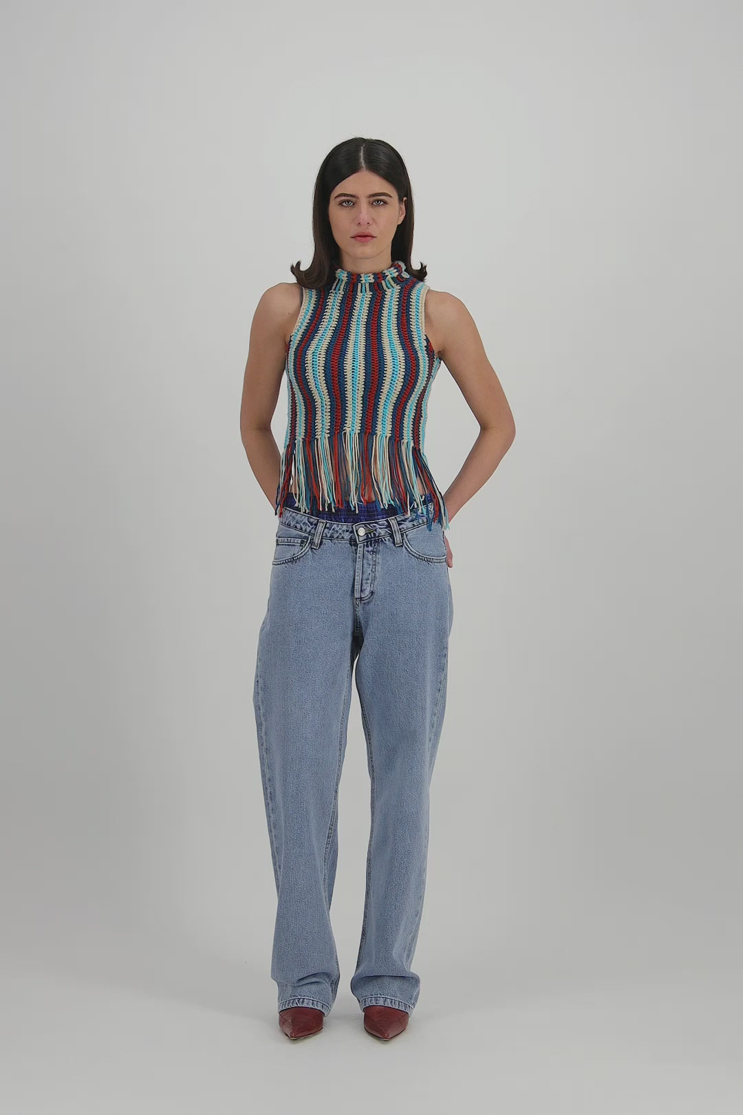 Straight Leg Jeans - Medium Blue