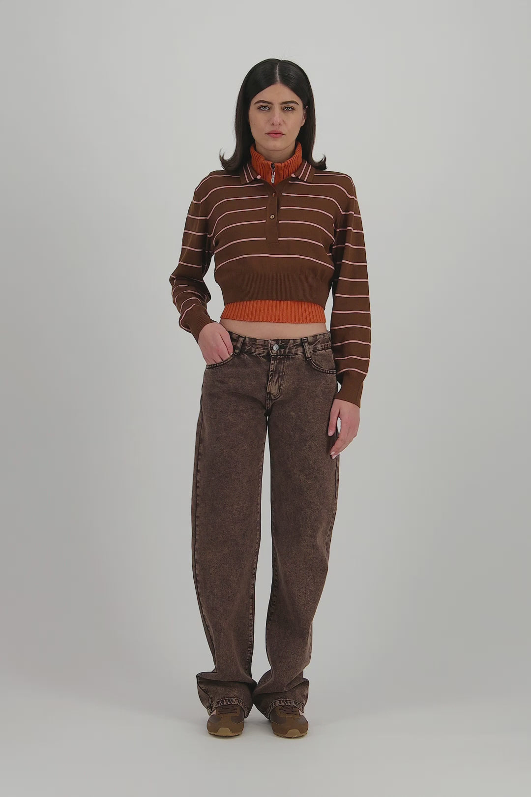 Straight Leg Jeans Chocolate Brown