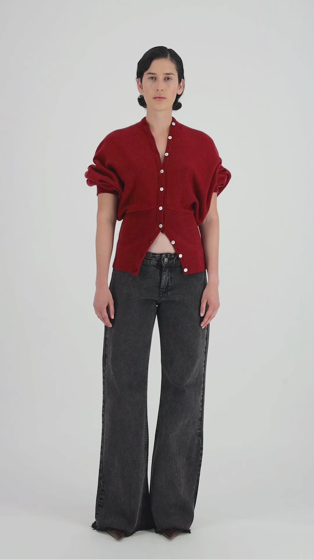 Cinched Cardi - Burgundy