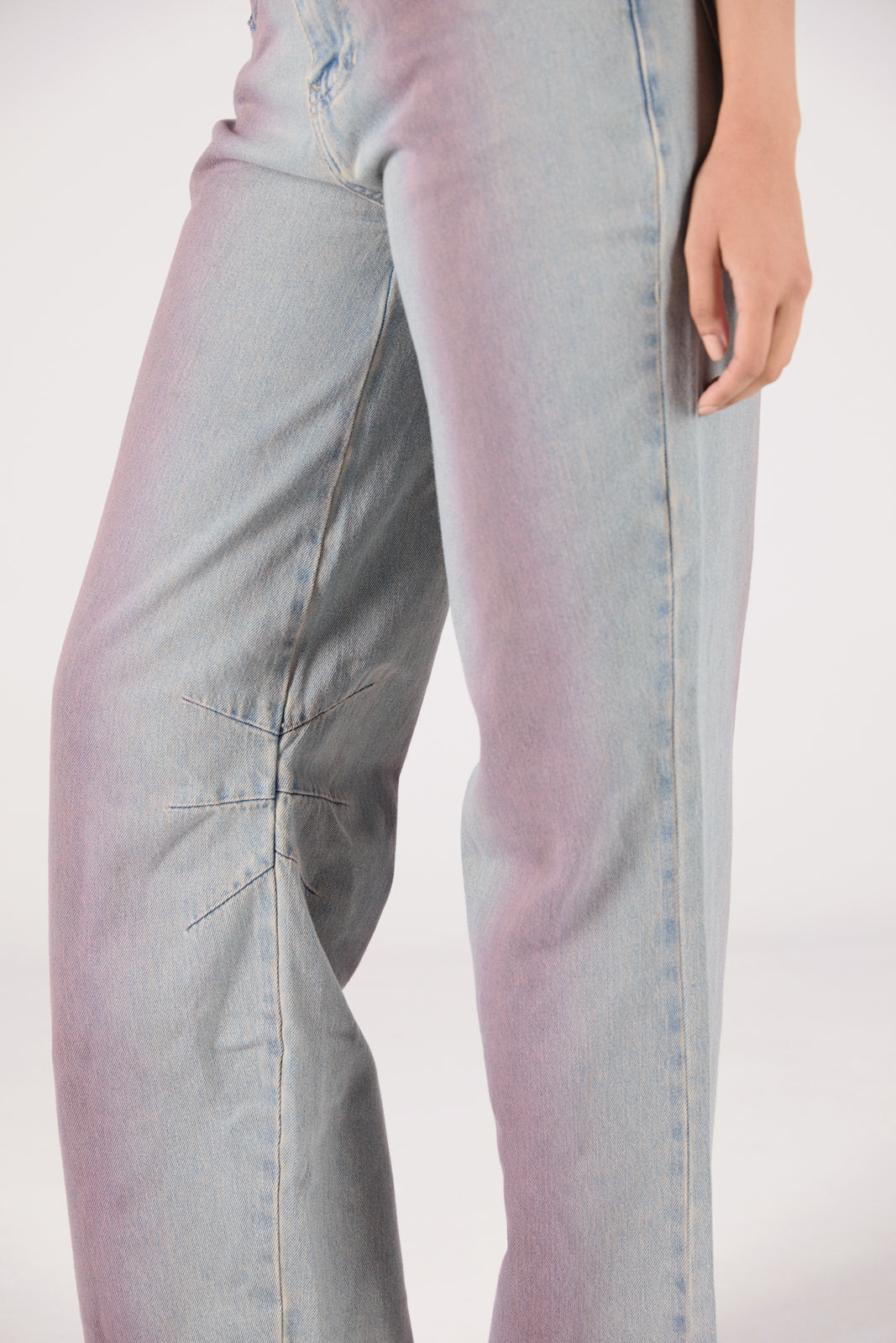 Folded Over Jeans Pink Spray