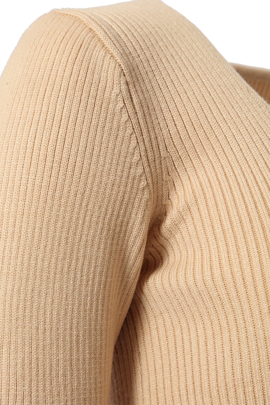Ribbed Long Sleeves Beige