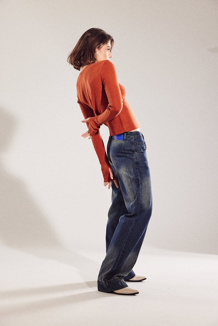 Cut-Out Knit Top Copper