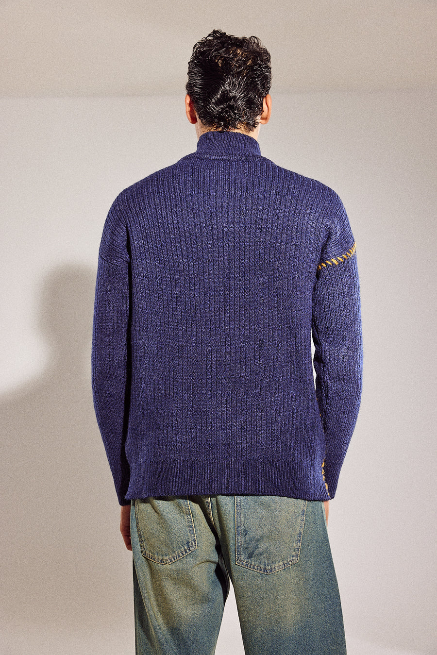 High Neck Jumper Navy Blue