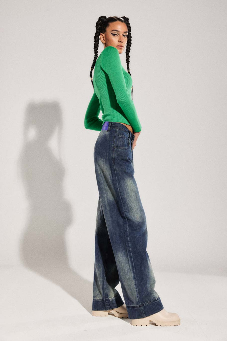 Ribbed Long Sleeves Green